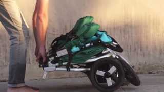 Bumbleride Indie Twin All Terrain Jogging Double Stroller  Fold Video [upl. by Alvira]