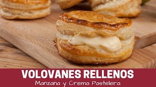 Como Hacer Volovanes de Hojaldre  Relleno dulce con Manzana y Crema Pastelera [upl. by Thirzi210]