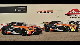 Schwede Motorsport AMG GT4 Testen in Barcelona [upl. by Naejeillib614]