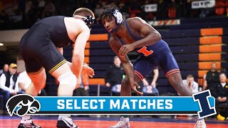 Select Matches Iowa at Illinois  Big Ten Wrestling  12624 [upl. by Quinby379]