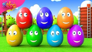 Surprise Eggs Kids Song  Colorful Eggs  BluLoo Nursery Rhymes amp Kids Songs [upl. by Aizan]