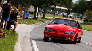 Central Florida Cars amp Coffee  Pullouts Burnouts amp Flyby’s  June 2024 [upl. by Nerrak]