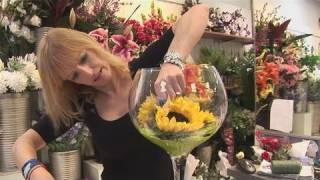 How To Arrange Sunflowers In A Wine Glass [upl. by Reneta]