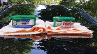 Turtle Wax Carnauba Wax VsTurtle Wax super Hard Shell Wax Turtle wax show down [upl. by Ethelin]