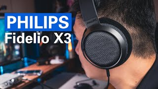 高音質 新手入門耳罩耳機 PHILIPS Fidelio X3 飛利浦 X3 搭配隨身耳擴 入門耳擴 真空管耳擴 對比Fidelio X2HR [upl. by Zosema]