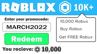 ENTER THIS SECRET PROMO CODE FOR FREE ROBUX 10000 ROBUX MARCH 2022 [upl. by Abdel]