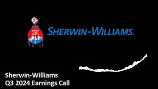 Sherwin Williams NYSE SHW  Q3 2024 Earnings Call [upl. by Sedecram]