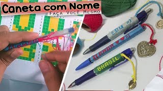 COMO CUSTOMIZAR CANETA FAZENDO NOME COM LINHA  Método Fácil Aprenda com Edu [upl. by Ajaj]