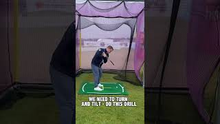 Thinning your irons You need to turn and TILT the shoulders golf golftips golfswing golfcoach [upl. by Lodhia]