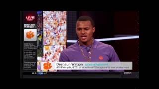 Deshaun Watson on ESPNs Sportscenter 072716 [upl. by Eolhc]