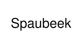 How to Pronounce Spaubeek Netherlands [upl. by Farhi]