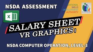 Salary Sheet VR Graphics।। NSDA ।। Computer Operation Level 3 ।। MS Excel [upl. by Eitteb]