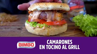 Hamburguesa de camarones con tocino  Bimbollos Parrilleros Bimbo [upl. by Potts]