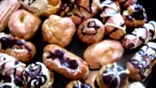 How To Make Cream Puffs and Chocolate Eclairs  chocolate cake recipe [upl. by Bussy400]