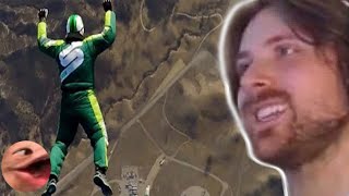 Forsen Reacts  Luke Aikins No Parachute 25000 Feet Airplane Jump Complete Video [upl. by Alta55]