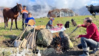 Baking the Most Delicious Stone Bread amp Traditional Meal in the Mountains [upl. by Rivard]