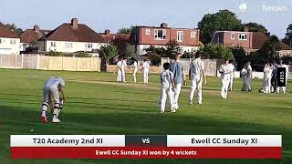 Live Cricket Match  Ewell CC Sunday XI vs T20 Academy 2nd XI  04Aug24 0200 PM 40 overs  Academ [upl. by Earl]