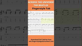 Across The Universe  Full Fingerstyle Guitar Tab  The Beatles [upl. by Macdougall805]