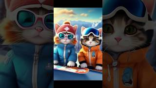 Ski 🎿 holiday cat animation [upl. by Znarf]