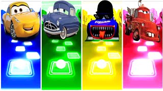 Cruz Ramirez 🆚 Doc Hudson 🆚 McQueen Blue Eater 🆚 McQueen Red Firetruck Tow Mater 🎶 Who is Best [upl. by Hoyt238]