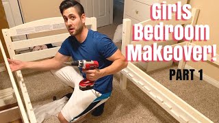 GIRLS COMPLETE BEDROOM MAKEOVER FROM TOP TO BOTTOM  Extreme Bedroom Makeover Part 1 [upl. by Etram151]