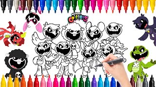 Coloring Pages Poppy Playtime chapter 4  Nightmare Critters  NCS Music coloring smilingcritters [upl. by Vinaya]