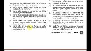 014 Questões 2123 do Vestibulinho 2ºsem2023 da ETEC [upl. by Deborah402]