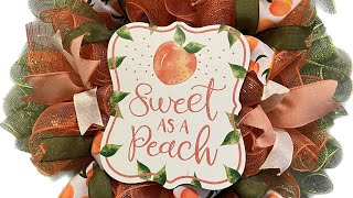 How to Make a Peach Wreath  Hard Working Mom How to [upl. by Nashner]