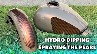 Hydro Dipping A Gas Tank  spraying the pearl FULL PROCESS [upl. by Ikilisav436]