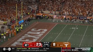 Texas fans throw trash on field and bully refs into overturning PI call vs Georgia [upl. by Oiredised979]