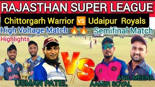 Udaipur 🆚 Chittorgarh  Semi Final Match  Highlights  RSL 2024  Usman Patel Aamir Soyal Meena [upl. by Lairea812]