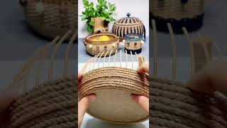 Craft Basket with Hemp Rope diy handmade [upl. by Eivod]