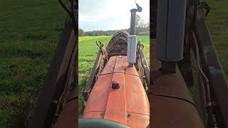 Moving old hay Farmall 806 Diesel diy farming tractor [upl. by Publea661]