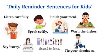 quotDaily Reminder Sentences for Kids100 Simple Daily Instructions for Kidsimprove English with kids [upl. by Stamata]