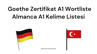 Almanca A1 Kelime Listesi  Goethe Zertifikat A1 Wortliste 1120 [upl. by Slen]