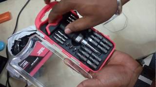 the best screwdriver set  Racheting Tdriver  Skil 28 piece Thandle  Multipurpose tools [upl. by Tiertza]