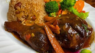 Brown Stew Chicken Jamaican Style  Authentic Best Tasting [upl. by Dohsar354]