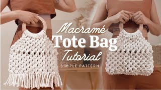 EASY Macrame Bag Tutorial with Round Handles [upl. by Kassab386]