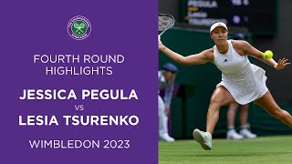 Jessica Pegula vs Lesia Tsurenko  Fourth Round Highlights  Wimbledon 2023 [upl. by Eimerej]