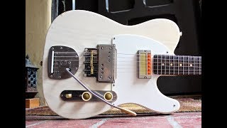 Waterslide Coodercaster TStyle wMastery Vibrato Mojo Lap Steel amp Guyatone Gold Foil Pickups [upl. by Klingel617]