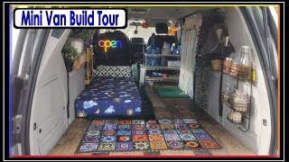 MINI VAN BUILD TOUR I OPEN FOR ADVENTURES [upl. by Elora]