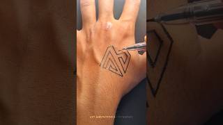 JB Logo Outline Brand Art On Hand  DlY JB Outline Tattoo  tattoo tattooartist shorts art [upl. by Leur846]