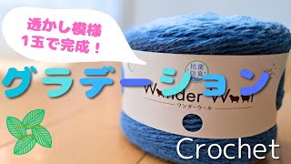 【かぎ針編み】簡単な透かし模様 一玉編んでみた ストールやマフラーに適した模様編み [upl. by Chelsae]