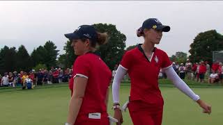 Solehim Cup Fourballs Madelene SagstromNanna Madsen Vs Nelly Korda y Ally Ewing controversy [upl. by Nosdivad]