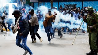 LIVE Kenyan protesters clash with police in Nairobi [upl. by Nevanod]