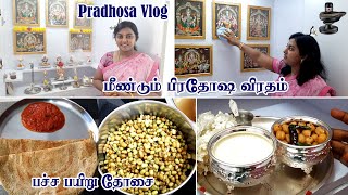 VLOG பிரதோஷ விரதம் amp பச்சை பயிறு தோசை  Full Kitchen Cleaning amp Pooja Works  Karthikha Channel vlog [upl. by Imoin939]