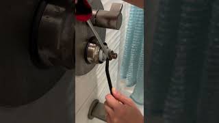 How to remove a stuck shower cartridge cover plumbing handyman shorts howto [upl. by Belldas]