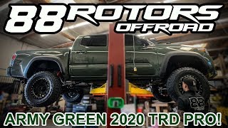 ARMY GREEN 2020 TOYOTA TACOMA TRD PRO LIFTED 33quot TIRES [upl. by Dorrehs]