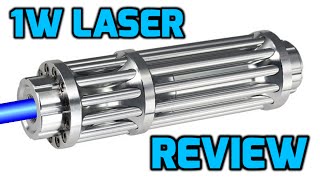 1W 445nm  450nm Blue Burning Laser Pointer Review [upl. by Yeltsew713]