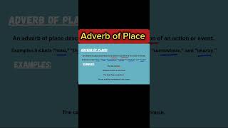 Adverb of Placeadverb of placeadverbEnglish grammar [upl. by Martz450]